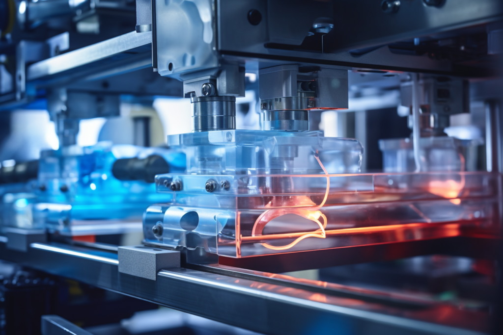 Termoformatura Per Apparecchiature A Raggi X: L'Arte Dell'Ingegneria Medica 2 Vista Ravvicinata Di Una Macchina Che Esegue La Termoformatura Su Un Componente Medico.