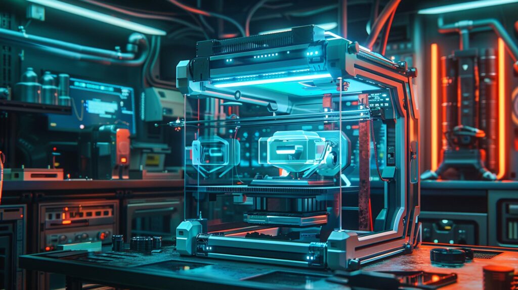 Dettaglio Di Macchina Cnc Per Termoformatura Avanzata In Azione, Che Modella Plastica Con Precisione In Un Impianto Moderno.