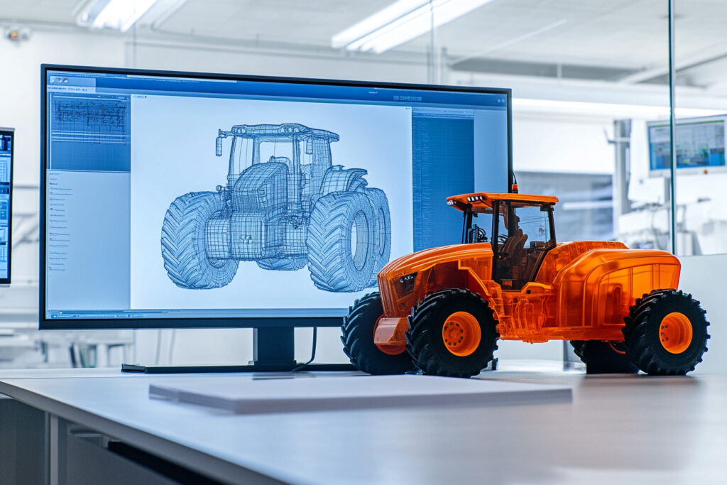 Confronto Tra Il Modello Cad Di Una Copertura Agricola E Il Pezzo Termoformato Finito, Che Simboleggia Design E Qualità