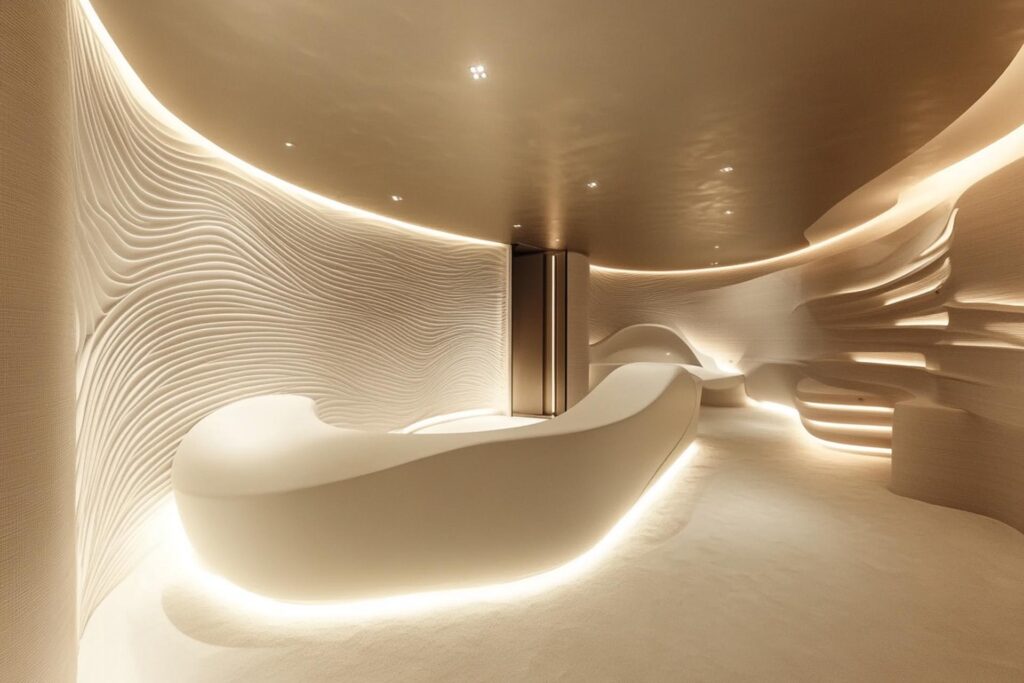 Interno Cabina Di Imbarcazione Con Pannelli Termoformati Integrati, Ottimizzazione Dello Spazio E Comfort Moderno.