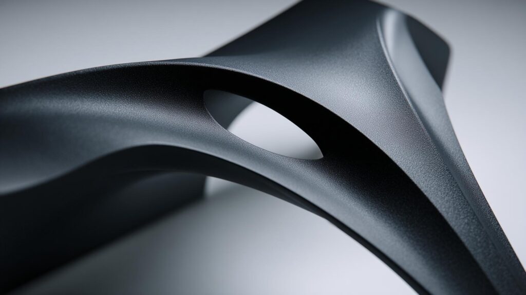 Componente Automotive Di Design In Plastica Nera Con Finitura Opaca, Esempio Di Prodotto Complesso Realizzato Con La Tecnologia Della Termoformatura.