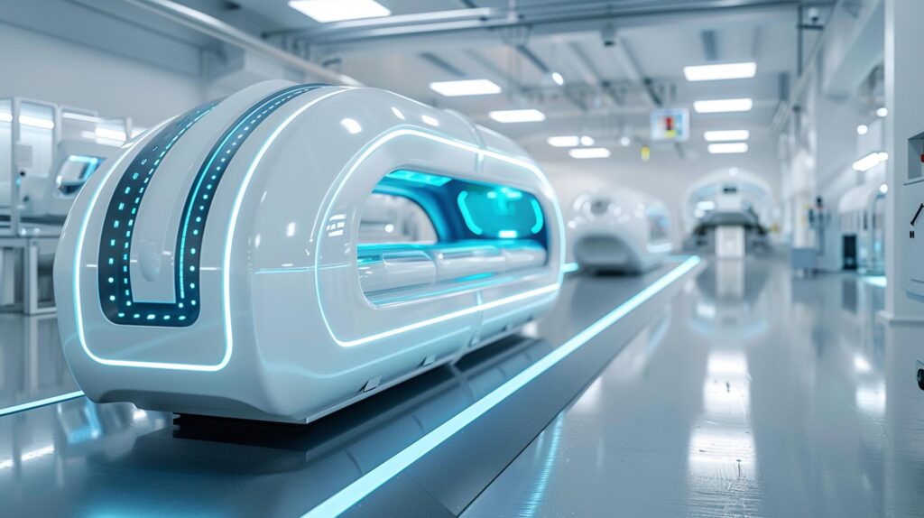 Design, Resistenza E Leggerezza: I Vantaggi Nascosti Dei Carter Termoformati 1 Macchinario Industriale Moderno Con Un Carter Bianco Dal Design Aerodinamico, Un Esempio Di Applicazione Della Termoformatura Da Lastra Per Carter Industriali