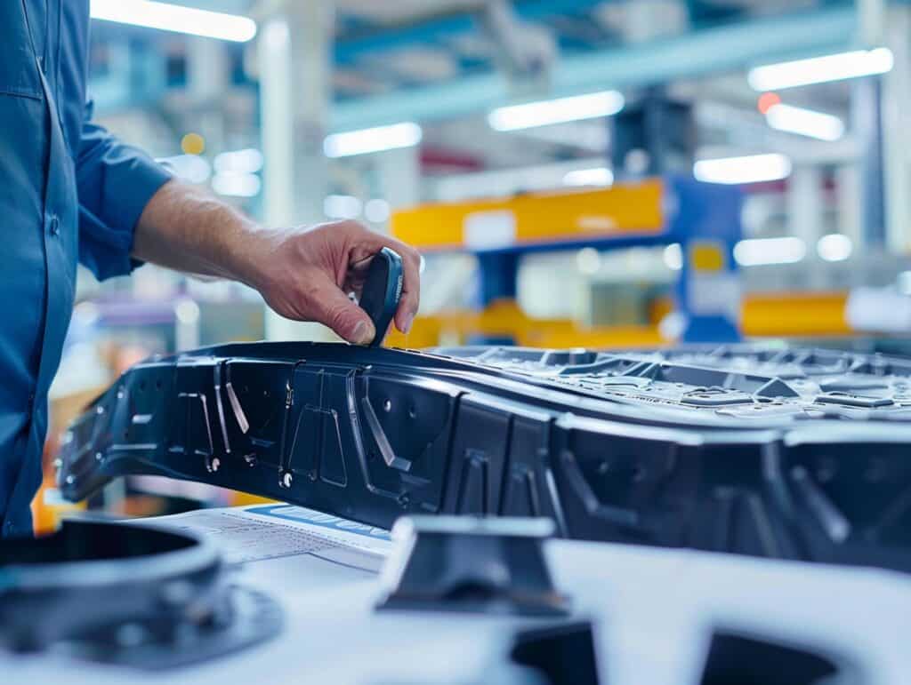 Macchinario Per Termoformatura Industriale Produce Componente Di Grandi Dimensioni Per Veicolo Agricolo