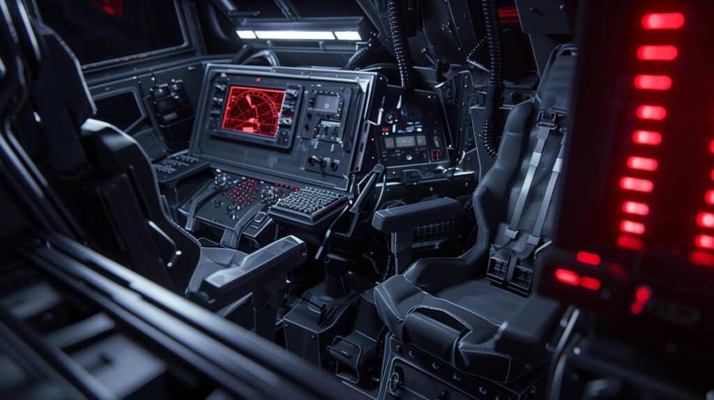 Interno Di Un Veicolo Blindato Apc Con Pannelli Termoformati Resistenti Al Fuoco.