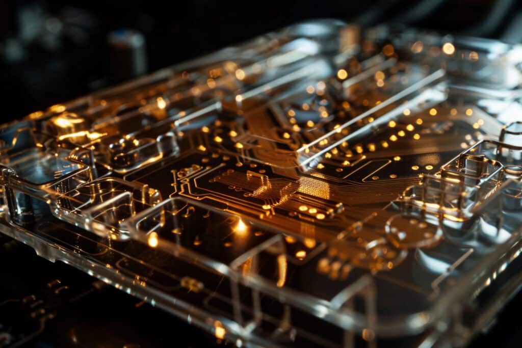 Dettaglio Di Un Vassoio Termoformato Esd Che Ospita Microprocessori