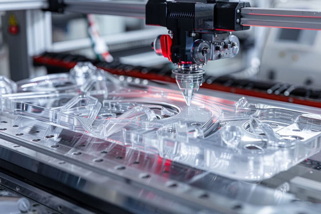 Termoformatura Del Petg Dissipativo Antistatico: Ingegneria Dell'Imballaggio Esd Trasparente 1 Operatore In Camera Bianca Che Misura La Resistenza Superficiale Di Una Lastra In Petg Esd.