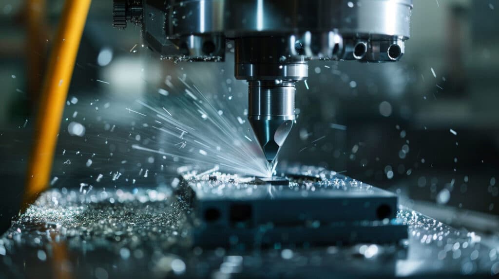 Macchinario Cnc A 5 Assi Che Rifila Un Spesso Pannello In Plastica Per Uso Militare Tattico.